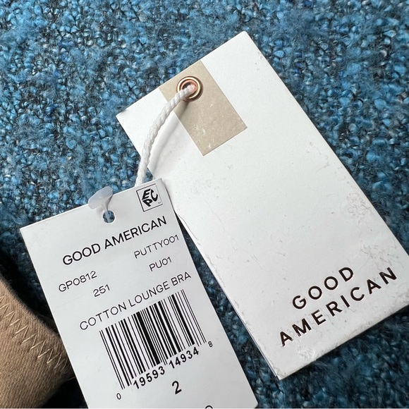 Good American Essential Cotton Lounge Bra in Putty - Picture 5 of 7